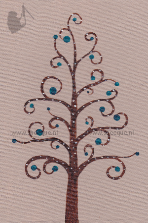 kunst kaart kerstboom van krullen